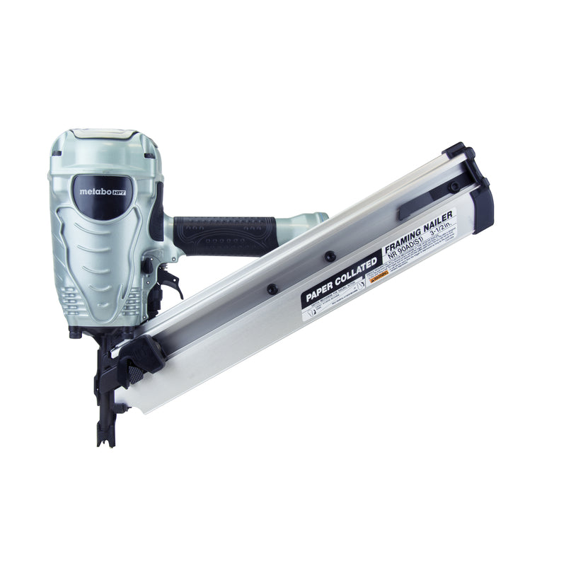 Metabo HPT Framing Nailer, Pro Preferred Brand of Pneumatic Nailers, 30 Degree Magazine, Accepts 2-Inch to 3-1/2-Inch Paper Collated Nails, Ideal for Framing, Truss Build Up, Wall Sheathing, NR90ADS1