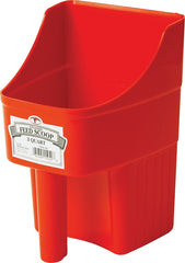 LITTLE GIANT Plastic Enclosed Feed Scoop (Red) Heavy Duty Durable Stackable Feed Scoop with Measure Marks (3 Quart) (Item No. 150408)