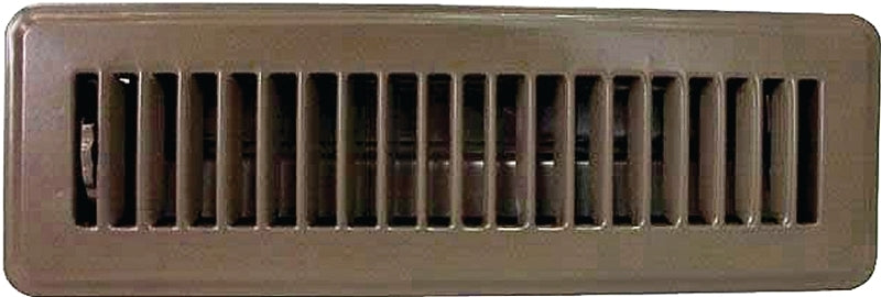 MINTCRAFT FR01-2X10B ProSource Floor Register, 2 in H X 10 in W, Metal, 2" x 10", Brown