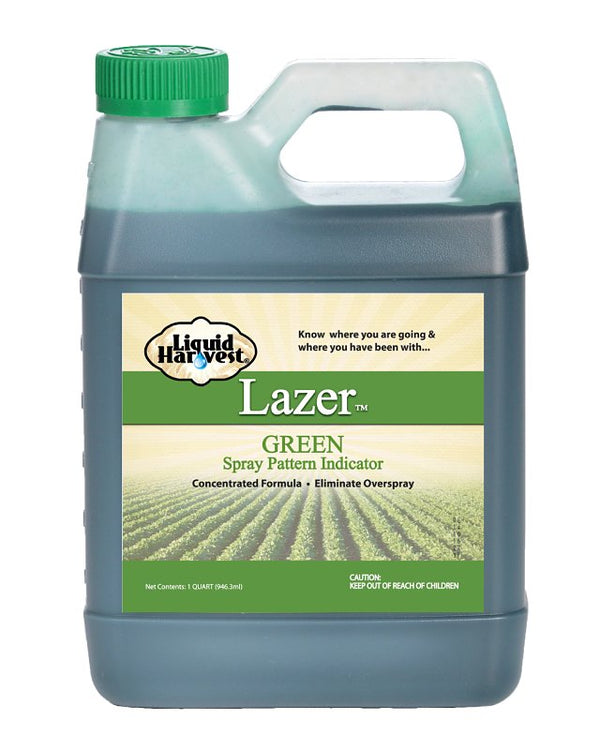 Liquid Harvest Lazer Green Concentrated Spray Pattern Indicator - 1 Quart (32 Ounces) - Perfect Weed Dye, Fertilizer Marking Dye, Turf and Herbicide Marker 00123