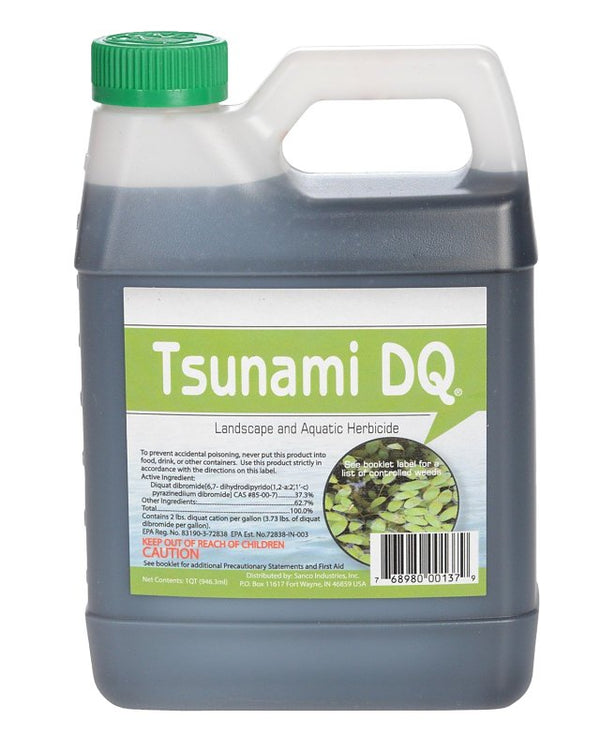 Crystal Blue Tsunami DQ Aquatic Herbicide- Quart - 37.3 Percent Diquat Dibromide - Concentrated Aquatic Weed Killer for Lakes and Ponds - Duckweed, Watermeal, Curly Leaf, Pondweed & Many More 00137