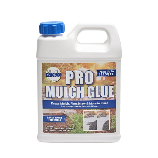 Mulch Worx Pro Mulch Glue - Ready to Use Quart (32oz) - Glues & Locks Mulch, Pine Straw, Dust & Dirt - Professional Grade Landscape Glue 60051