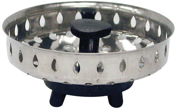 Danco 86720 Universal Basket Strainer with Rubber Stopper, Stainless Steel, Chrome Plated
