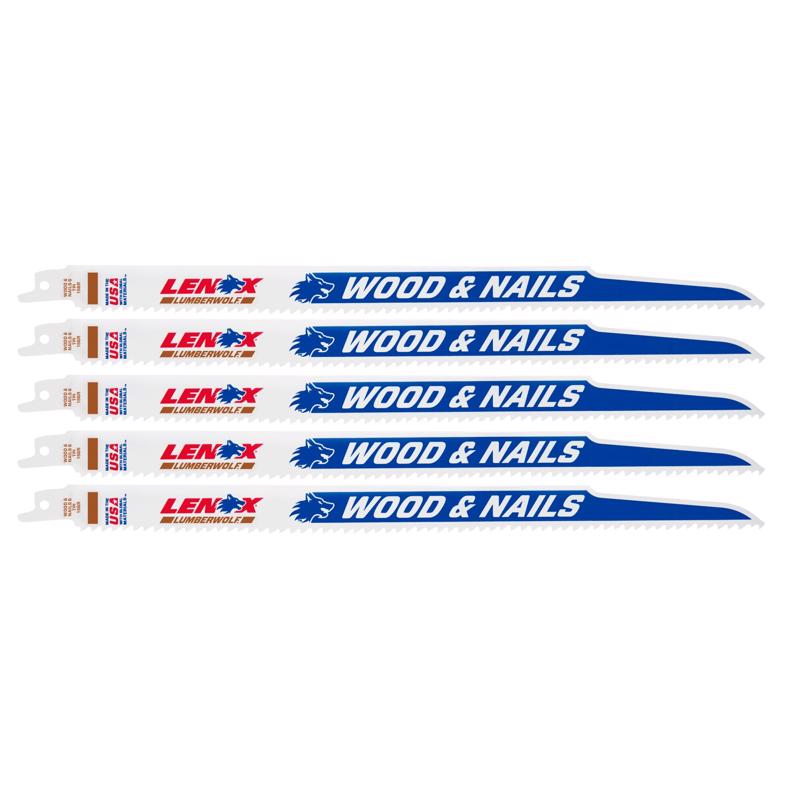 Lenox 5-Pack 12-in 6-Tpi Bi-Metal Reciprocating Saw Blade