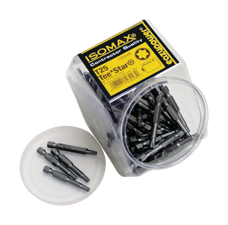 Eazypower 002235 Tub 50 T25 fits Torx Screws, 1/4" Hex Drive, Power Bits, 2" Long