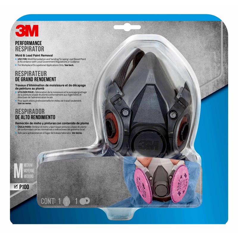 3M Mold and Lead Paint Removal Respirator P100, Reusable Respirator, Medium 6297P1-DC