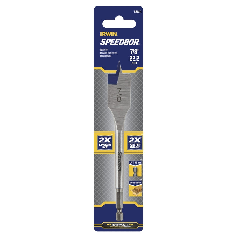 Irwin Speedbor 88814 7/8" Speedbor® 2000 Standard Length Flat Wood Boring Bit (10-Pack)
