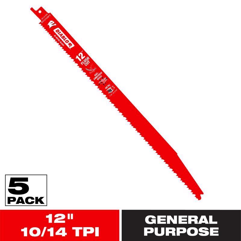DB FLUSH CUT 12 10/14 TPI 5 PK