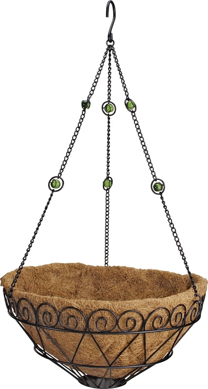 Landscapers Select Mintcraft T00173L Hanging Planters Decorative Steel Matt. Black 14 Inch
