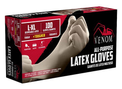 Venom Steel VEN4125 Disposable Latex Gloves - Clear