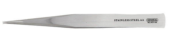 General 401AA 5'' Stainless Steel Bevel Point Tweezer (5-Pack)