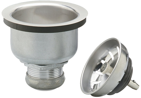 Plumb Pak Pp5413 Power Ball Kitchen Basket Strainer with Locking Shell, Stainless Steel