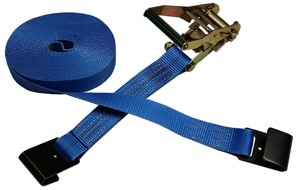 S-Line 557-40 S-Line 2-Inch x 40-Feet Ratchet Strap Assembly with Long Wide Handle and Flat Hooks