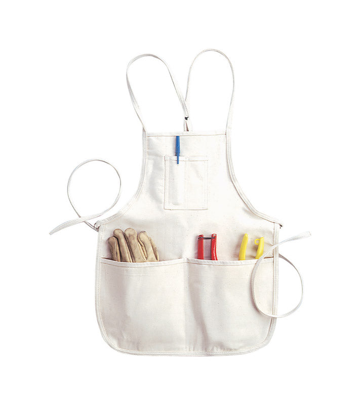 Custom Leathercraft Tool Holsters Loop Neck Bib Apron, White, One size fits all US