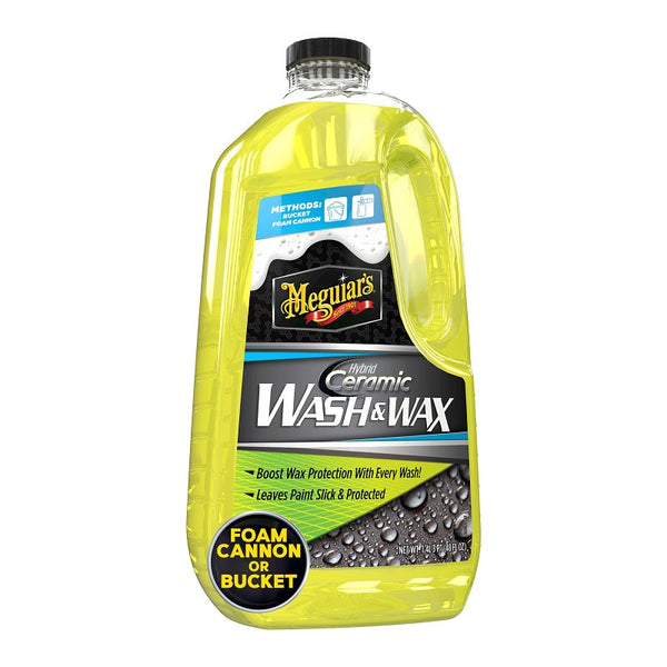 Meguiar's Hybrid Ceramic Wash & Wax - Sophisticated Car Wash Gently Cleans and Adds Shine and Slickness While Boosting Paint with Hybrid Ceramic Wax and Extreme Water Beading - 48oz G240748