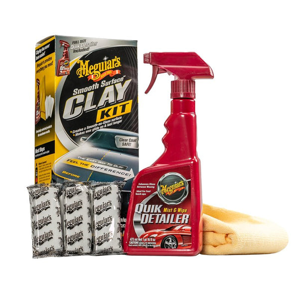 Meguiar's G191700 Smooth Surface Clay Kit, Safe and Easy Car Claying for Smooth as Glass Finish