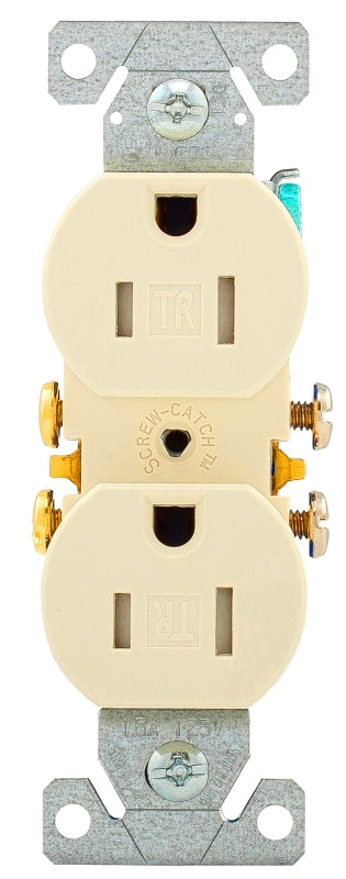EATON Wiring TR270LA Tamper Resistant Duplex Receptacle with 15-Amp, 125-Volt, NEMA 5-15, Light Almond TR270LA-BOX