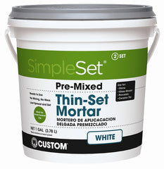 Custom Simple Set STTSW1-2 1 Gallon White Pre-Mixed Tile & Stone Thin-Set Mortar