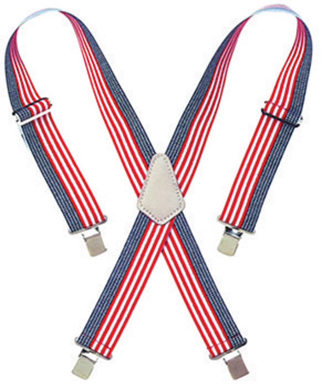 CLC 4.25 in. L x 2 in. W Nylon Adjustable Suspenders Blue/Red/White One Size Fits Most 1 pair