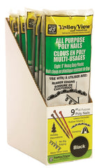 DeWitt Valley View Set of 8 All Purpose Poly Nails, Landscape Stakes, Garden Stakes, 9" Long (Black) PN-R8-BBK