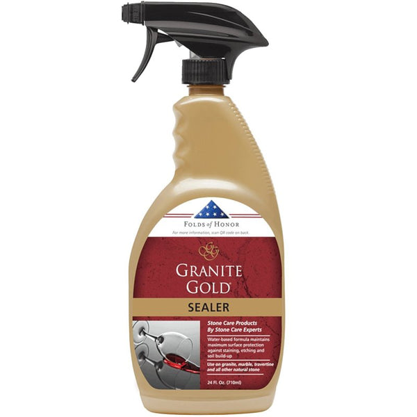 Granite Gold Water-Based Sealer Spray Protection for Granite, Marble, Travertine, Natural Stone Countertops, 24 Fluid Ounces, 1-Pack GG0036