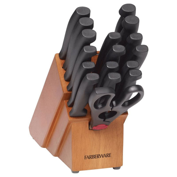 Farberware 18-Piece Kitchen Knife Block Set, High Carbon Stainless Steel 5102280