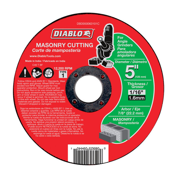 Freud-Diablo DB 5X1/16X7/8IN Masonry CUTOFF1 DBD050063101C