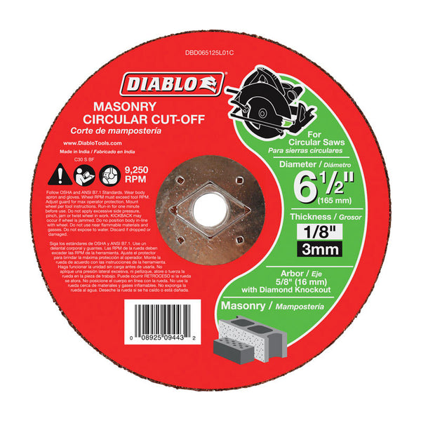Freud DBD065125L01C Masonry Circular Cut-Off Disc, 6.5 x 1/8 x 5/8-In. - Quantity 5 (5-Pack)