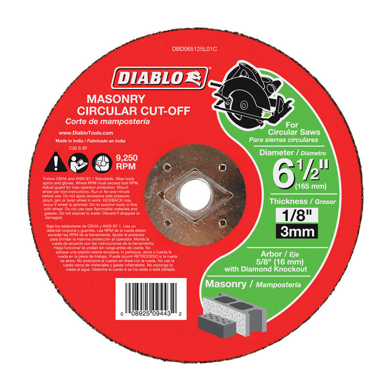 Freud DBD065125L01C Masonry Circular Cut-Off Disc, 6.5 x 1/8 x 5/8-In. - Quantity 5
