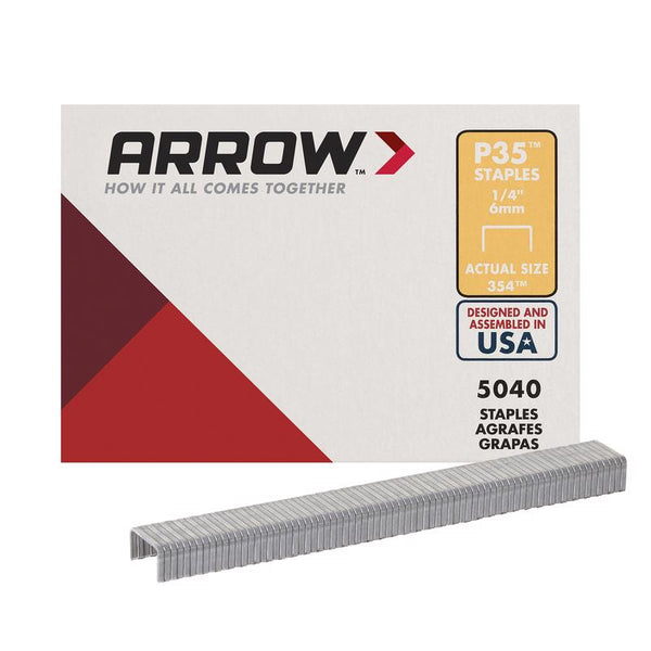 Arrow Fastener 354 1/4" P35 Staples Gray Steel