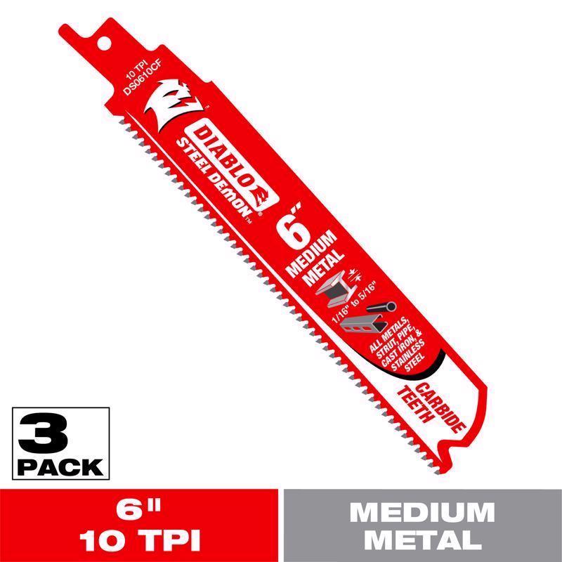 Diablo by Freud TCT MEDIUM METAL-6 10 TPI 3 PK, Multi, One Size, DS0610CF3