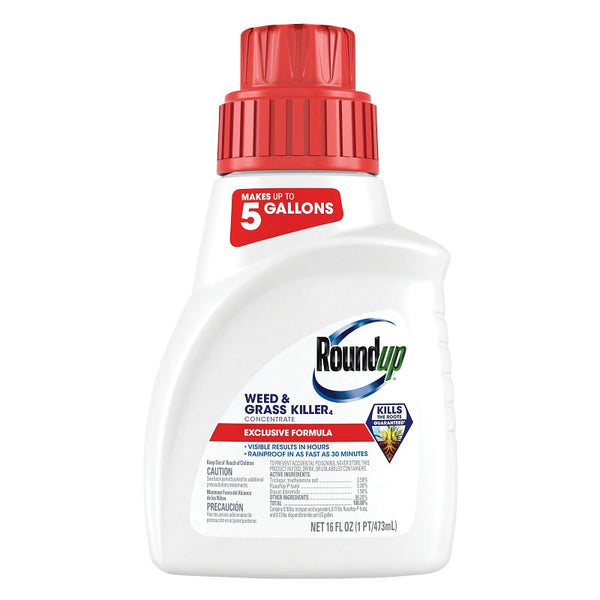 Roundup Weed & Grass Killer₄ Concentrate, Use in and Around Flower Beds, Walkways and Other Areas of Your Yard, 16 fl. oz. 5376712