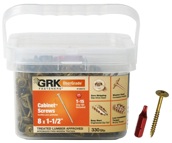 GRK 100073#8 by 1-1/2-inch Cabinet Screws ProPak, (330 per Pail)
