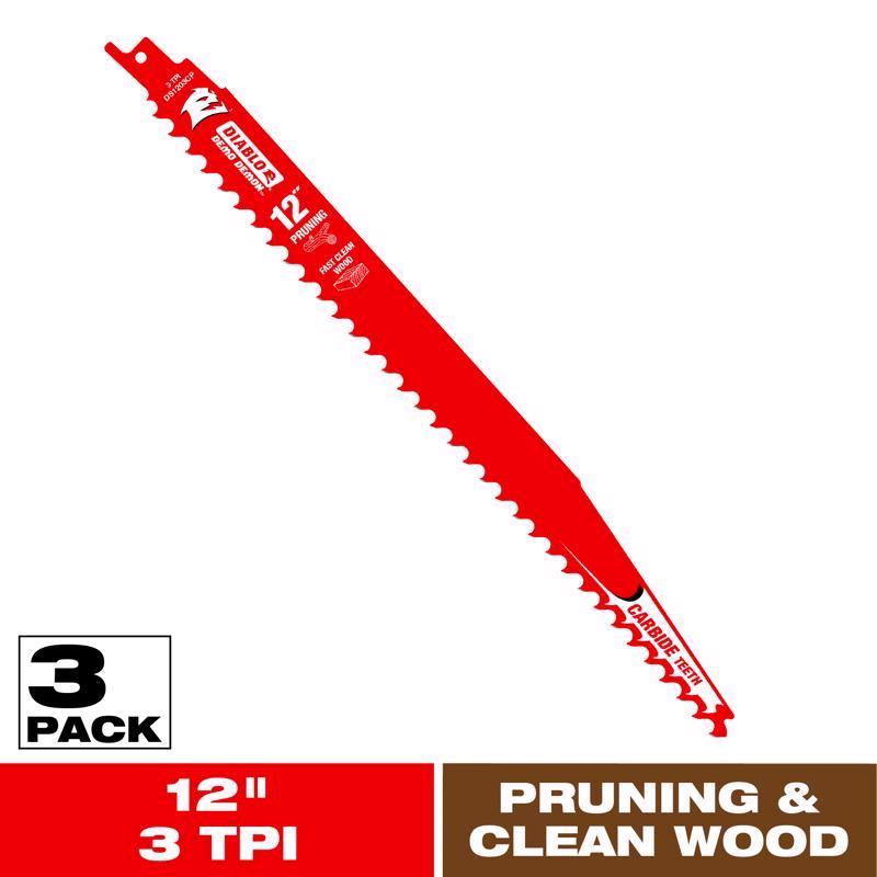 Freud DS1203CP3 Diablo 12" Carbide Pruning Reciprocating Blade (3 Pack)