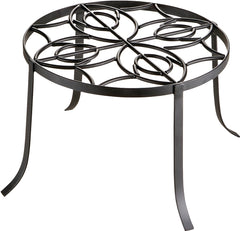 MINTCRAFT W52873-3L Black Iron Plant Stand, 12-Inch