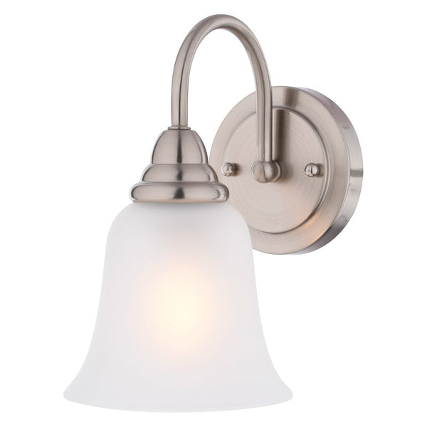 BOSTON HARBOR LYB130928-1VL-BN 2876902 Dimmable Vanity Light Fixture, (1) 60/13 W, Medium, A19/Cfl Lamp, Brushed Nickel