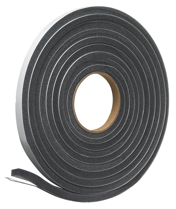 Frost King L347 Self-Adhesive Open Cell Tape, 17 Ft L X 1/2 in W 3/8 in T, Polyfoam, Charcoal, 1/4" T
