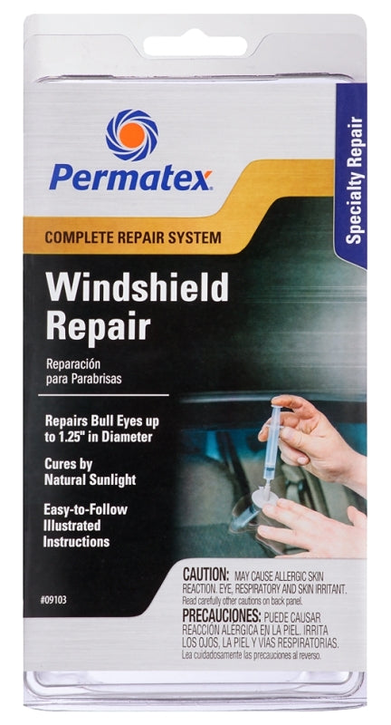 Permatex 16067 Bullseye Windshield Repair Kit, .025 oz. Syringe, .025 Ounce Syringe , White 09103