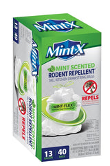 Mint-X MintFlex Rodent Repellent Trash Bags, Tall Kitchen Drawstring Bags, 1 FT 11 ¾ Inches X 2 FT 1 Inch, 0.90 MIL, 13 Gallon, 40 Count MX2425W40F