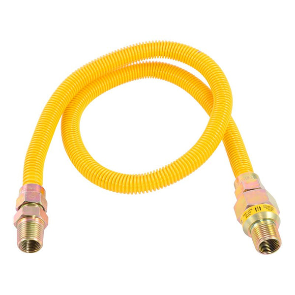 Eastman 20YE50V036B Eastman Gas Connector, 3/8 x 1/2 in, FIP x MIP, Stainless Steel, Epoxy-Coated, 36 in L, 1/2 in OD