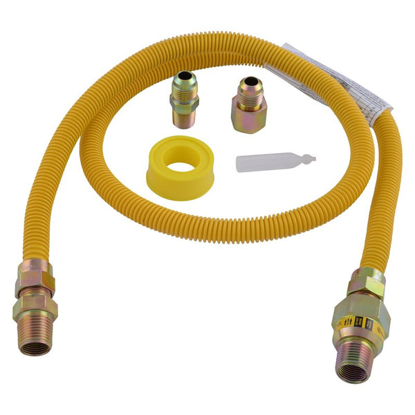 EASTMAN 48-in 1/2-in Mip Inlet x 3/8-in Mip Outlet Stainless Steel Gas Appliance Installation Kit 20YE52V05148K