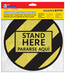 CH Hanson 15092 Stand Here Floor Decal Black/Yellow