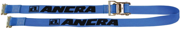 Ancra 48672-15 Ratchet with Spring Actuated E-Fittings, 2-Inch by 20-Feet, Blue Webbing