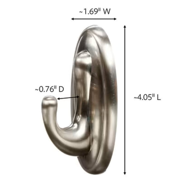Command 17053BN-2ES decorative hook Nickel