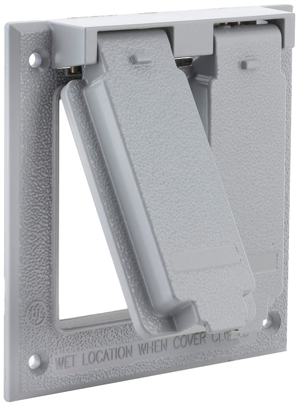Hubbell-Bell 5145-0 Weatherproof Cover 4-1/2 in L X 4-9/16 in W, Gray, Die-Cast