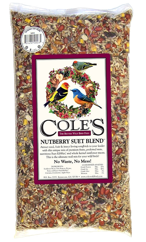 Cole's NB20 Nutberry Suet Blend Bird Seed, 20-Pound