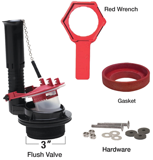 Fluidmaster K-540A-015 Universal 3-Inch Toilet Flush Valve Repair Kit with Toilet Tool Multicolor K-540A-015-P5