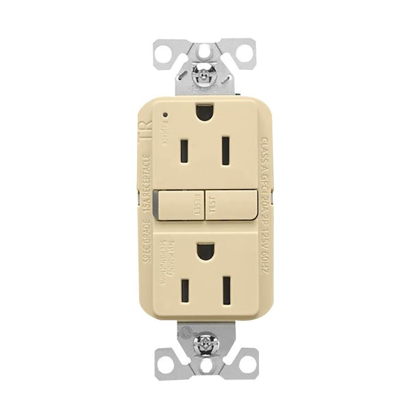 Cooper Wiring Devices Eaton TRGF15V Slim Tamper Resistant GFCI Receptacle 15A 125V, Ivory