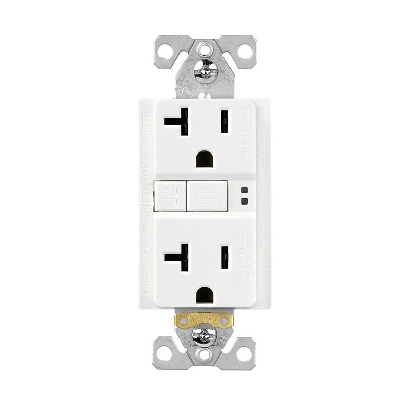 Eaton TRGF20W Tamper Resistant Self-Test GFCI Receptacle, 20A, 125V, White