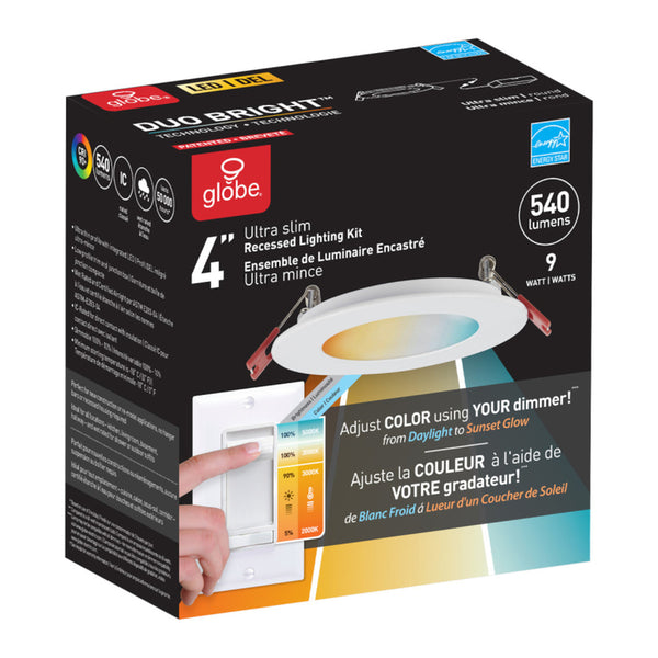 Globe Electric Ultra Slim Energy Star Frost White 4 inch in. W Metal LED Recessed Light 60 wa - Case of: 1 91497